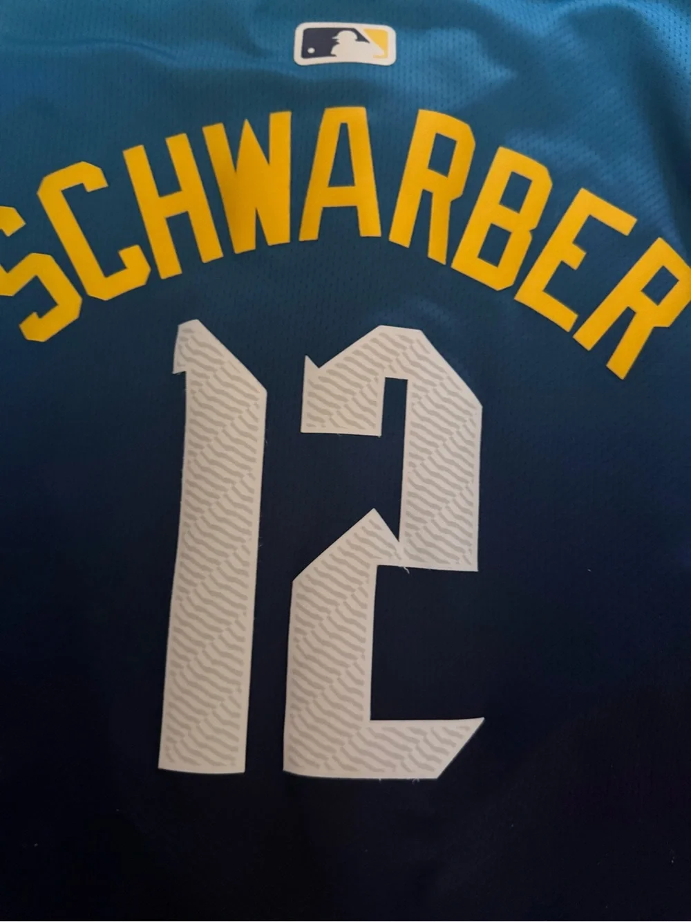 Nike Blue Button-Up Jersey with Yellow Philadelphia Embroidery